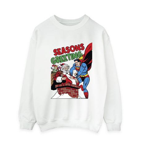 DC COMICS Superman Seasons Greeting Santa Sweatshirt  