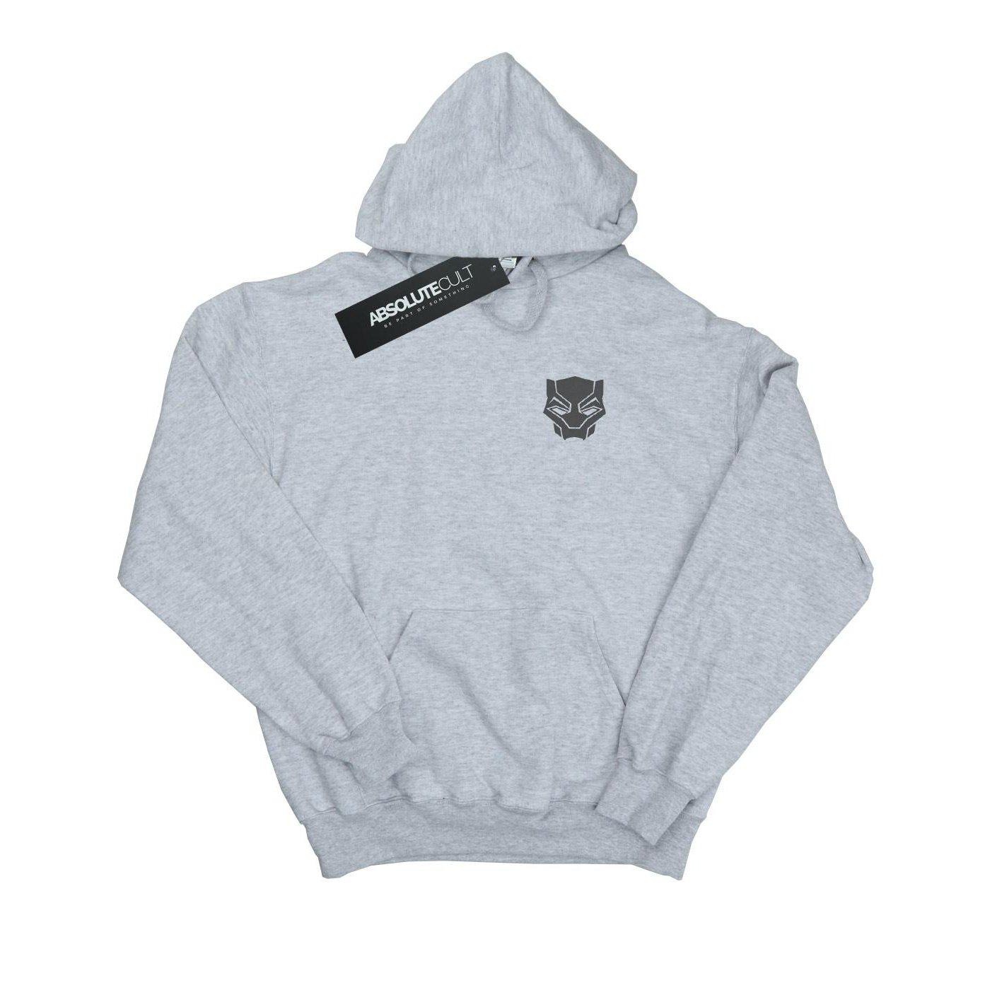 Image of Black Panther Black On Black Chest Print Kapuzenpullover Unisex Grau 128