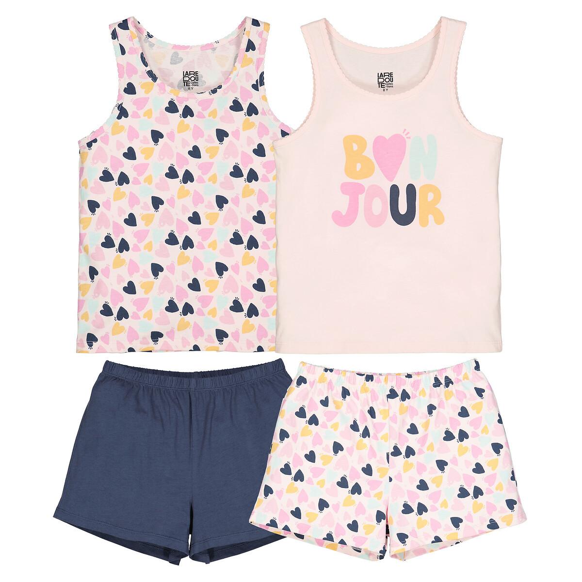 Image of 2er-pack Kurzpyjamas Aus Jersey Mädchen Rosa 12A