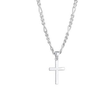 Halskette  Figarokette Kreuz 925 Silber