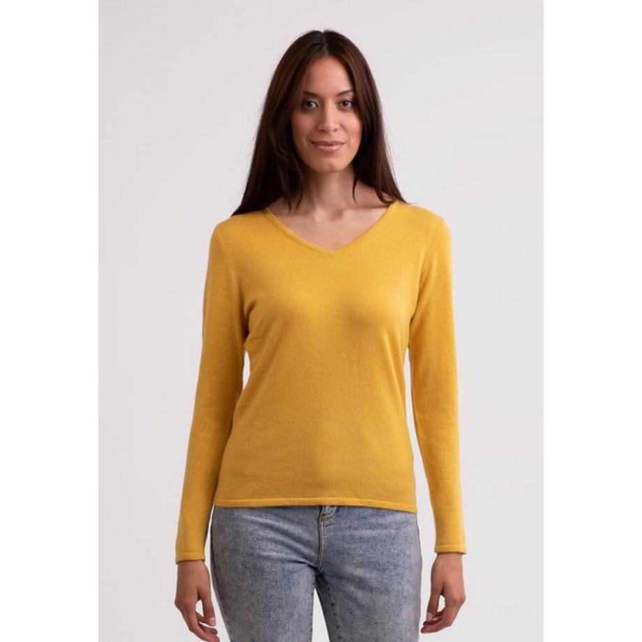 CASH-MERE.CH Pullover Scollo a V Cashmere Riciclato  