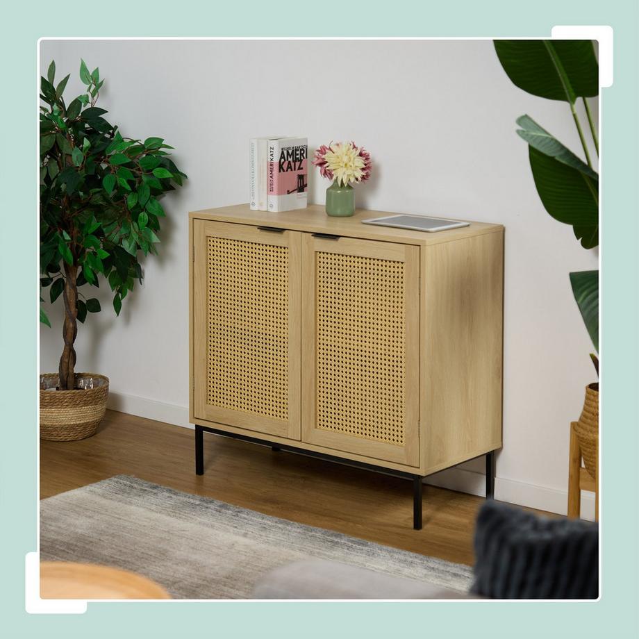 B2X Credenza con 2 ante in rattan  