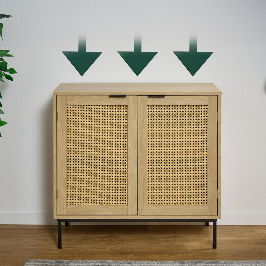 B2X Credenza con 2 ante in rattan  