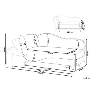 Beliani Chaise longue en Velours Rétro MERI  