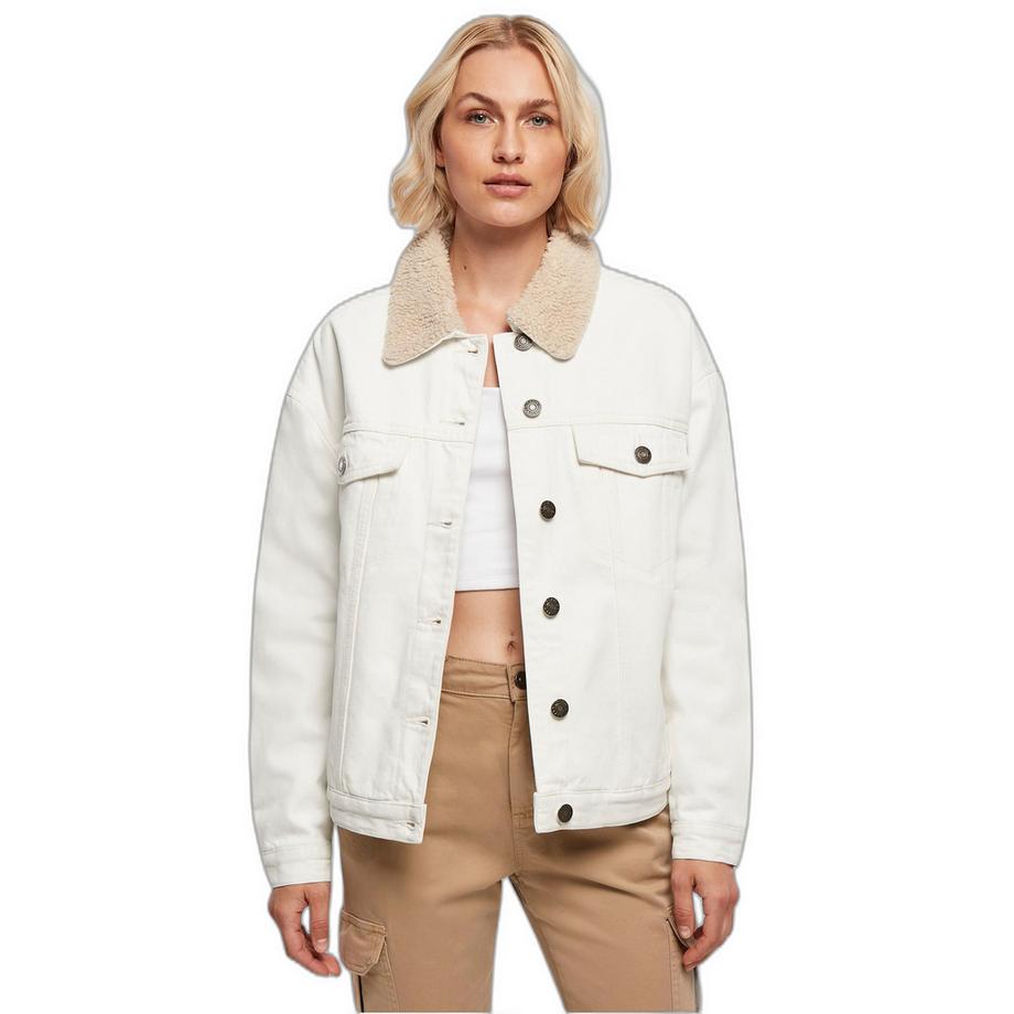 URBAN CLASSICS Veste en jean oversize à col Sherpa  