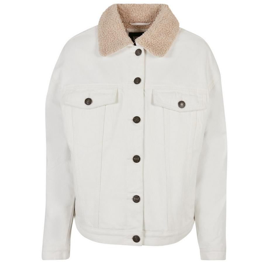 veste en jean à col sherpa oversize gt