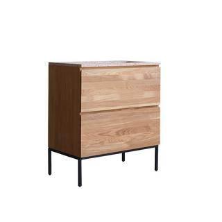 Tikamoon Badmöbel aus massivem Eichenholz und Premium-Terrazzo Pink 80 cm Nova  