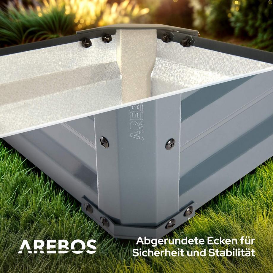 Arebos Métal Lit surélevé Lit de jardin Lit de plantation Inoxydable  