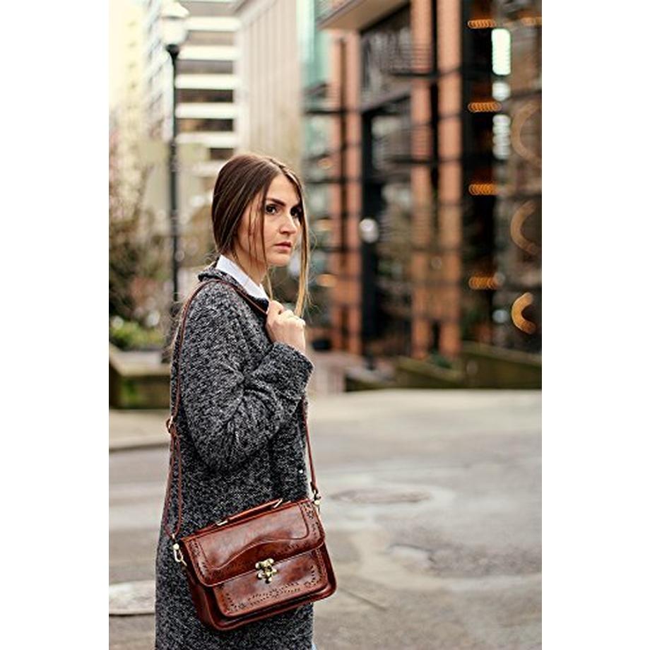 Only-bags.store Vintage Leder Kleine Umhängetasche  