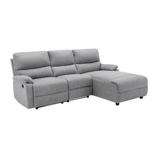 Vente-unique Ecksofa Relaxsofa elektrisch - Stoff - Ecke Rechts - Hellgrau - LUNANO  