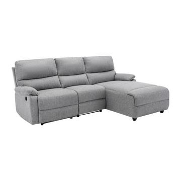 Ecksofa Relaxsofa elektrisch - Stoff - Ecke Rechts - Hellgrau - LUNANO