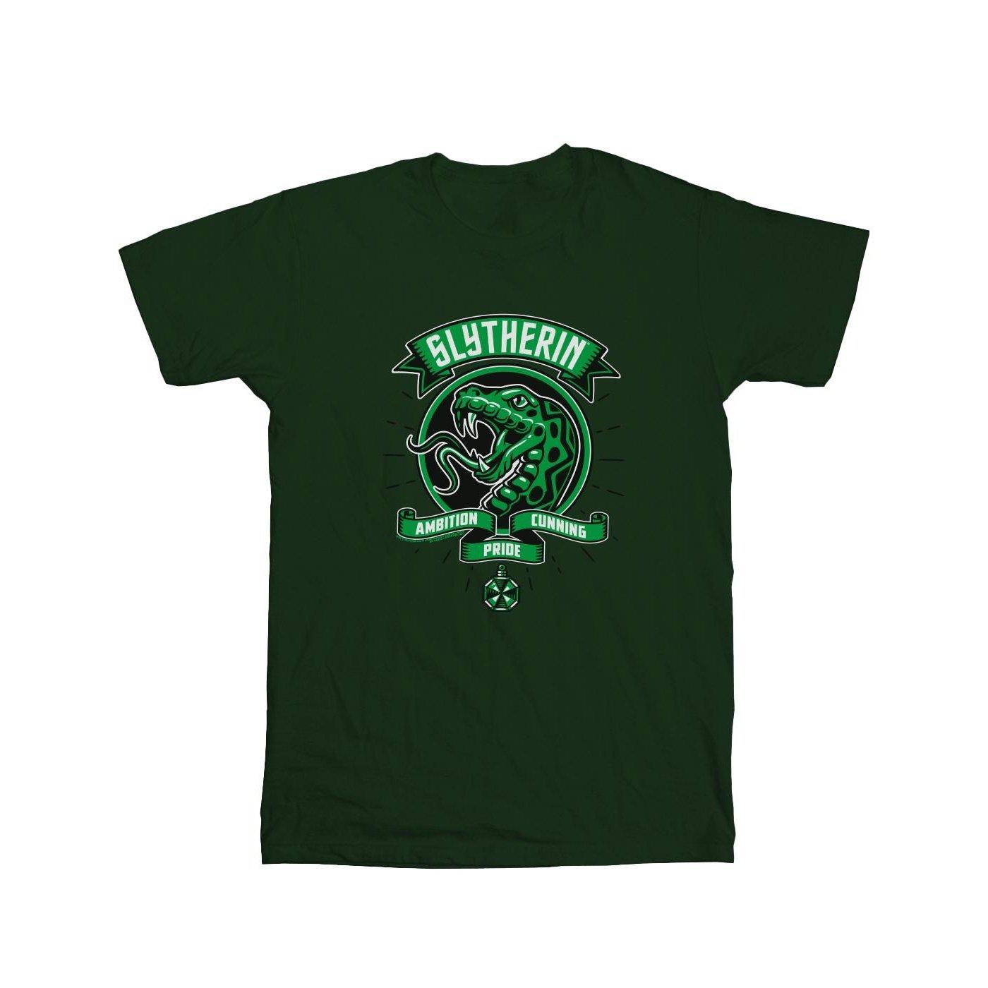 Image of Slytherin Toon Crest Tshirt Damen Waldgrün L