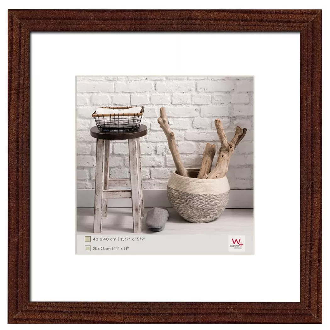 WALTHER DESIGN - Cadre photo bois, 40 x 40 cm, Marron