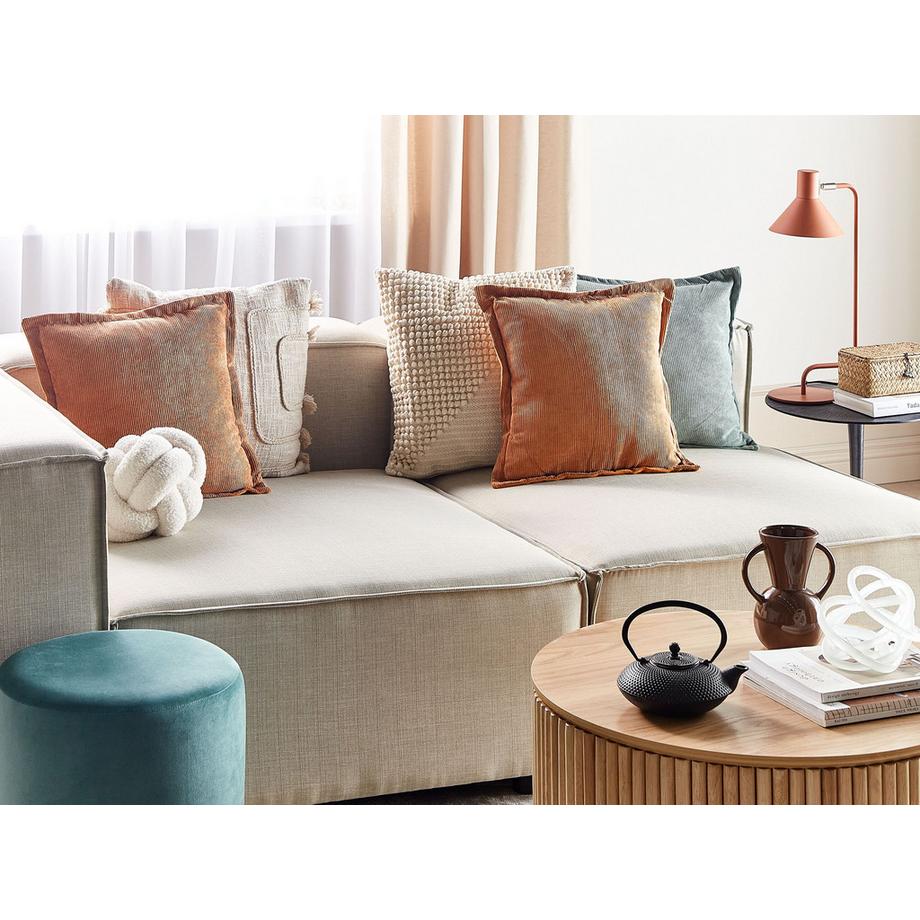 Beliani Dekokissen 2er Set aus Cord Retro ZINNIA  