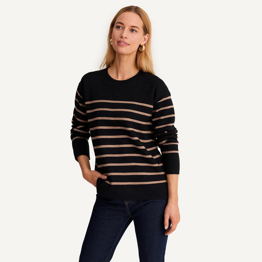 La Redoute Collections Pull Rayé Maille Fine Col Rond  