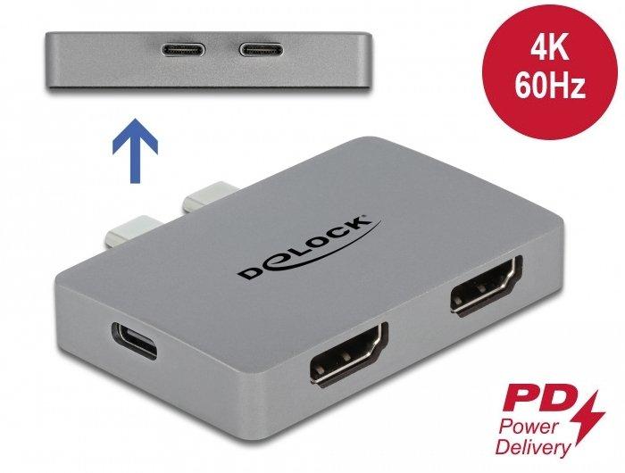 DeLock  64123 Schnittstellen-Hub USB 3.2 Gen 1 (3.1 Gen 1) Type-C Grau 