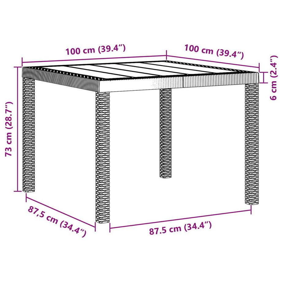 VidaXL Set de repas de jardin polypropylène  