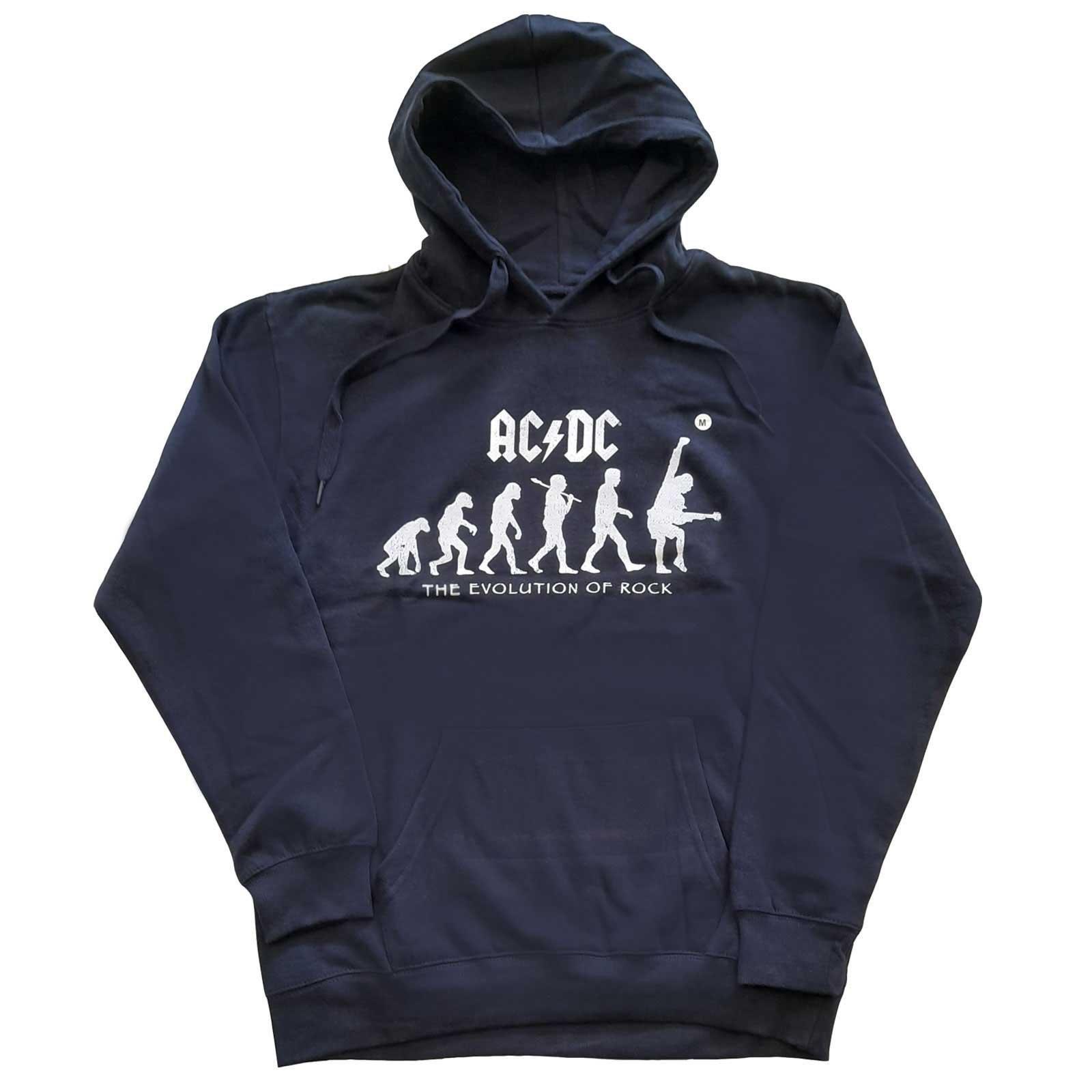 Image of Acdc The Evolution Of Rock Hoodie Zum Überziehen Damen Marine XL