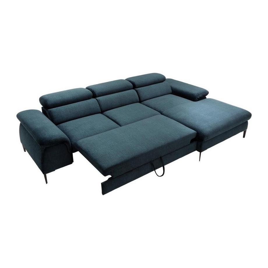 PASCAL MORABITO Ecksofa mit Schlaffunktion - Ecke rechts - Samt - Dunkelblau - SEPINA von PASCAL MORABITO  