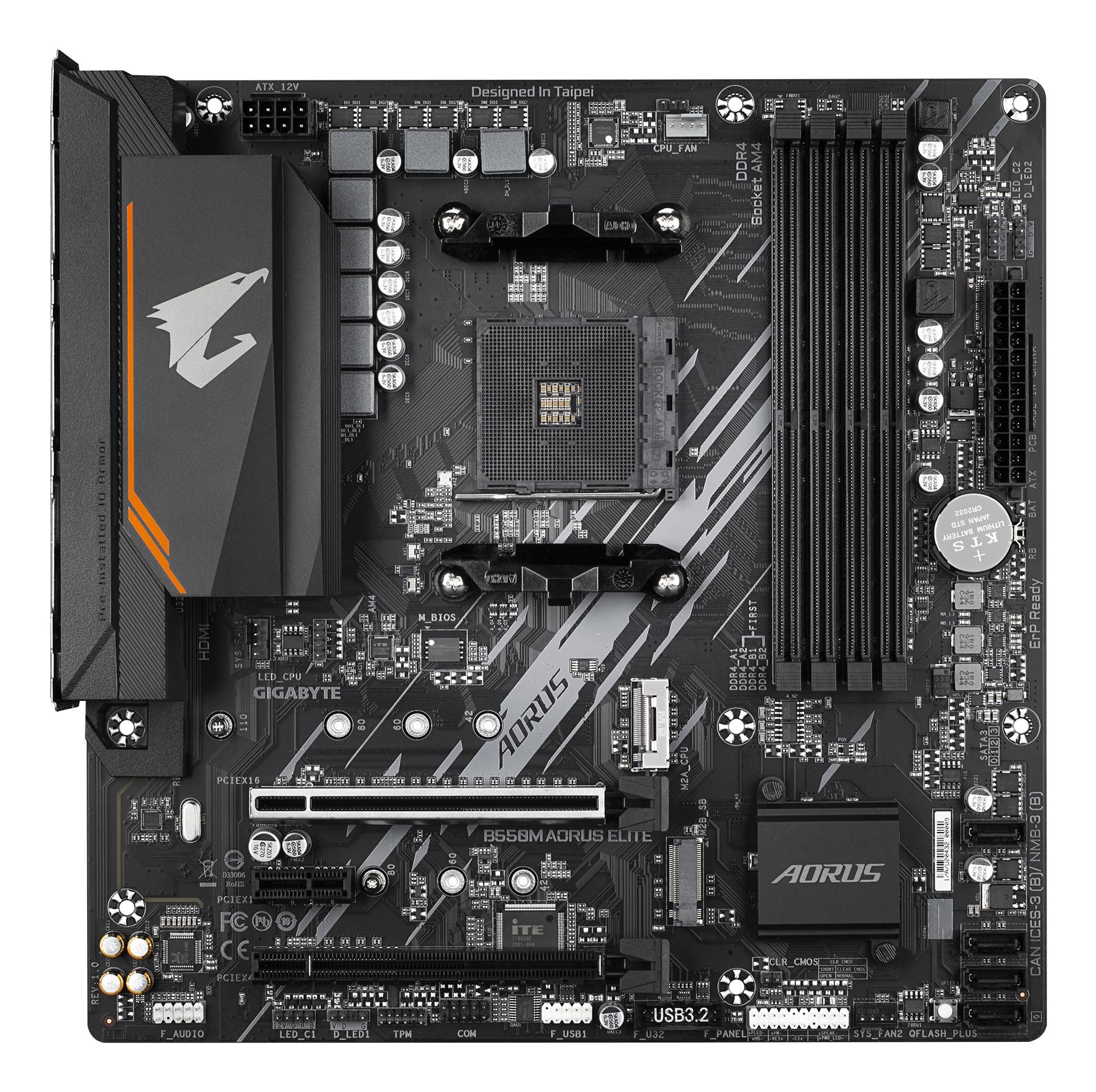 Gigabyte  B550M AORUS ELITE (AM4, AMD B550, mATX) 