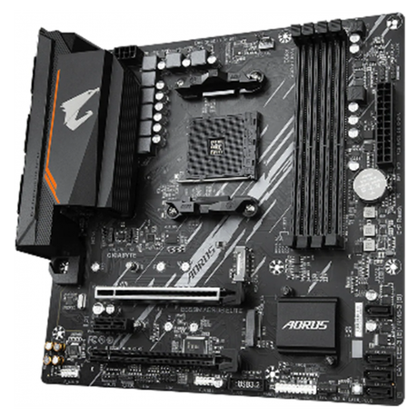 Gigabyte  B550M AORUS ELITE Scheda madre - CPU AMD Ryzen 5000, VRM a 5+3 fasi, fino a 4733 MHz DDR4, 1xPCIe 4.0 + 1xPCIe 3.0 M.2, LAN 1GbE, USB 3.2 Gen 1 