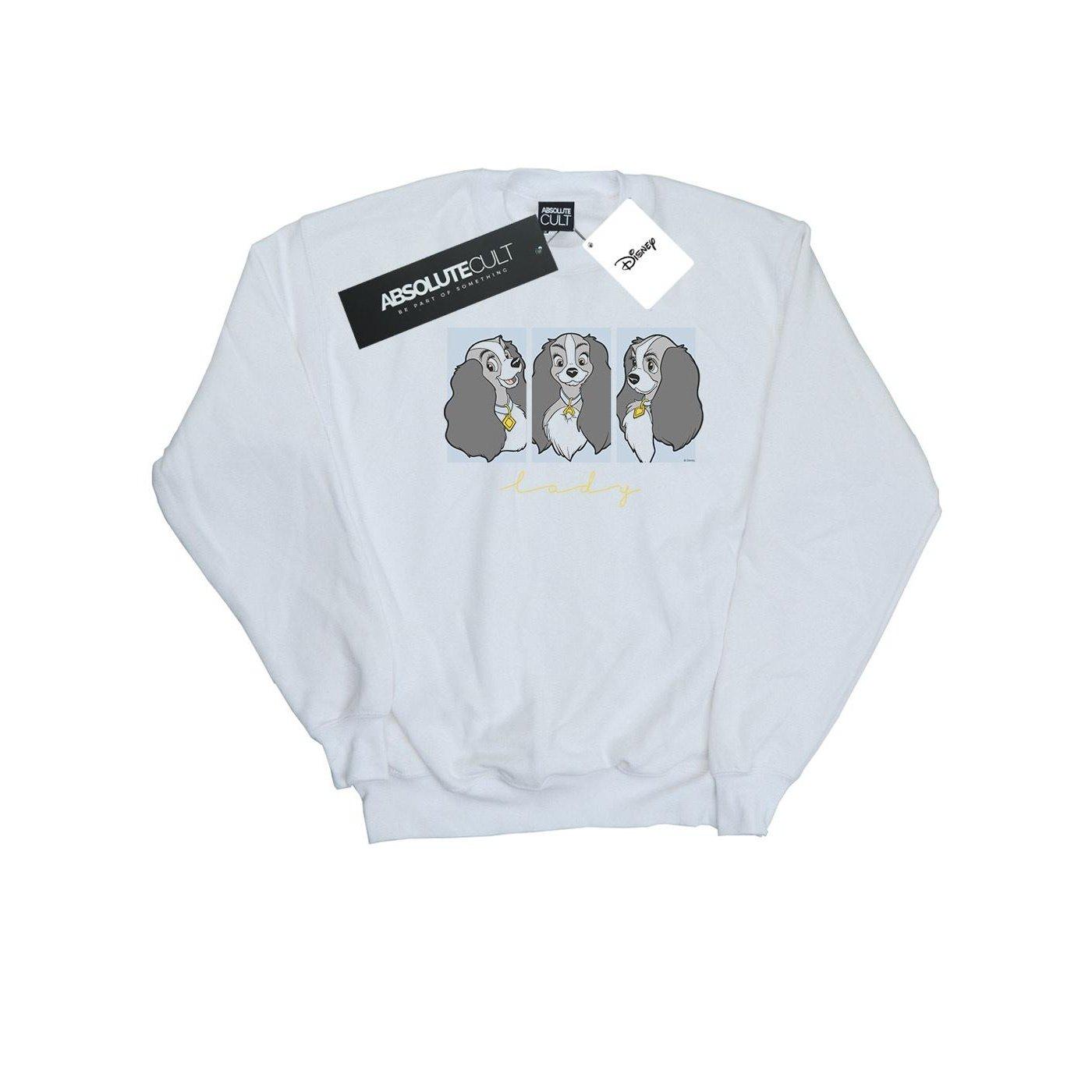 Image of Lady And The Tramp Lady Frames Sweatshirt Unisex Weiss 128