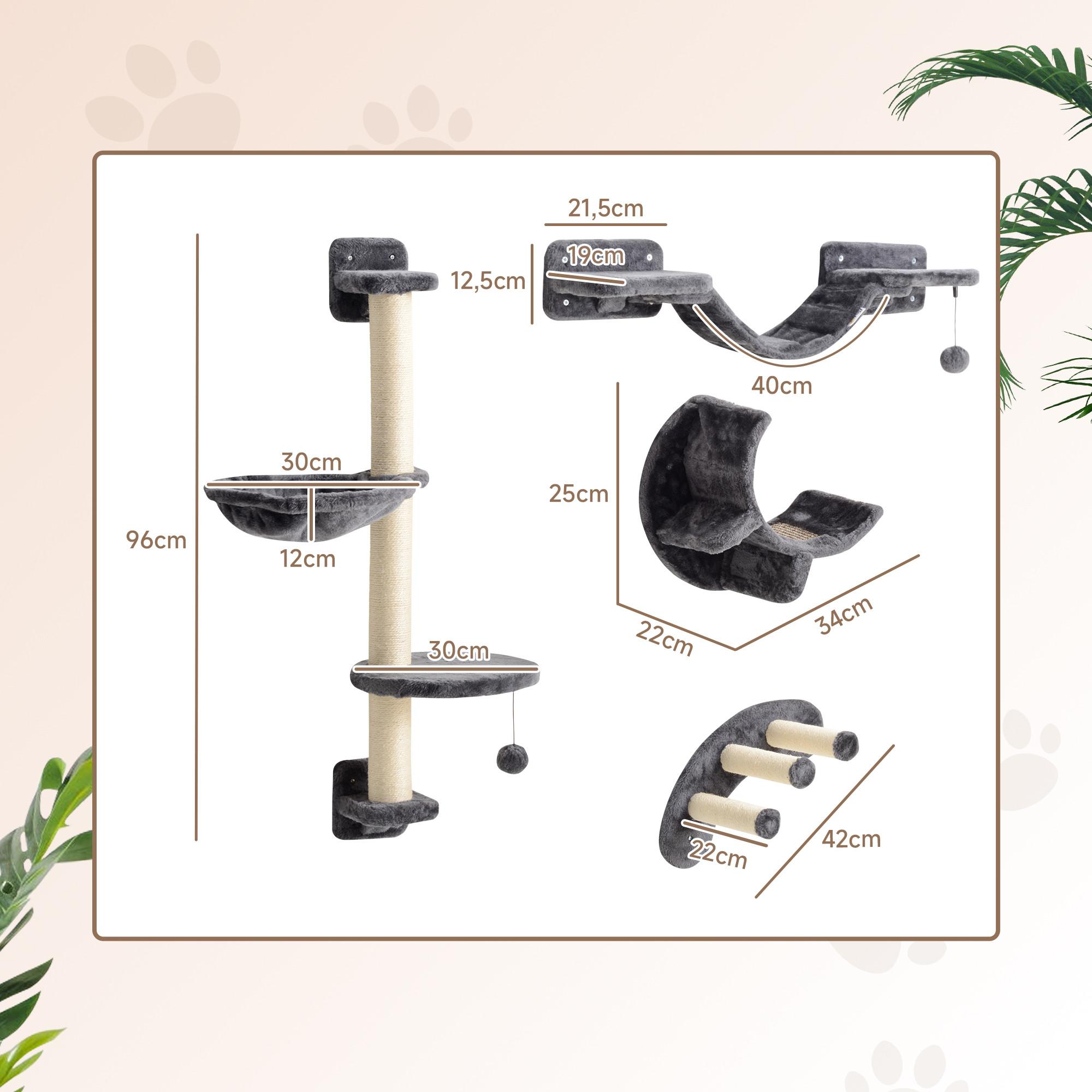 PawHut  Katzen Kletterwand 