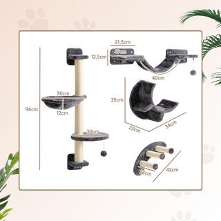 PawHut  Katzen Kletterwand 