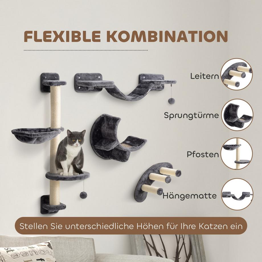 PawHut  Katzen Kletterwand 