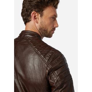 RICANO  Blouson en cuir pour homme Cooper - style motard avec col montant 