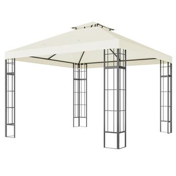 Gazebo à double toit, env. 3x3 m, imperméable, stable, résistant à l'hiver, pavillon de jardin avec protection UV, tente de fête en métal, pour jardin, terrasse, blanc crème Aosom