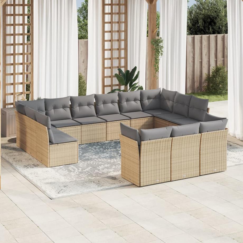 VidaXL set divano da giardino Polirattan  