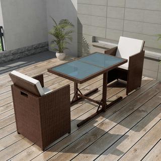 VidaXL Table et chaise de jardin rotin synthétique  