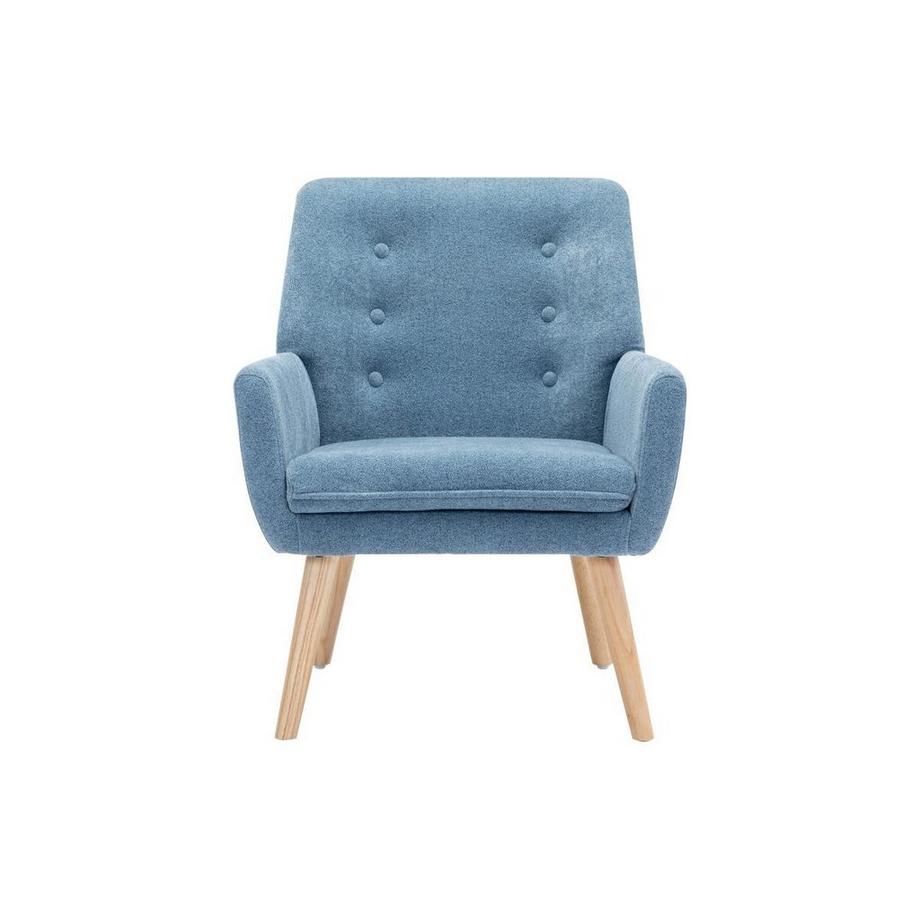 Vente-unique Fauteuil en tissu bleu SERINO  