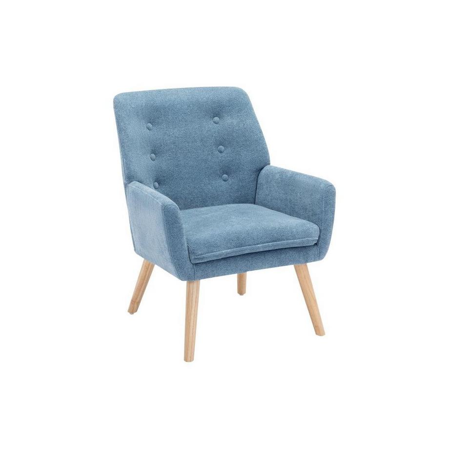 Fauteuil en tissu bleu SERINO