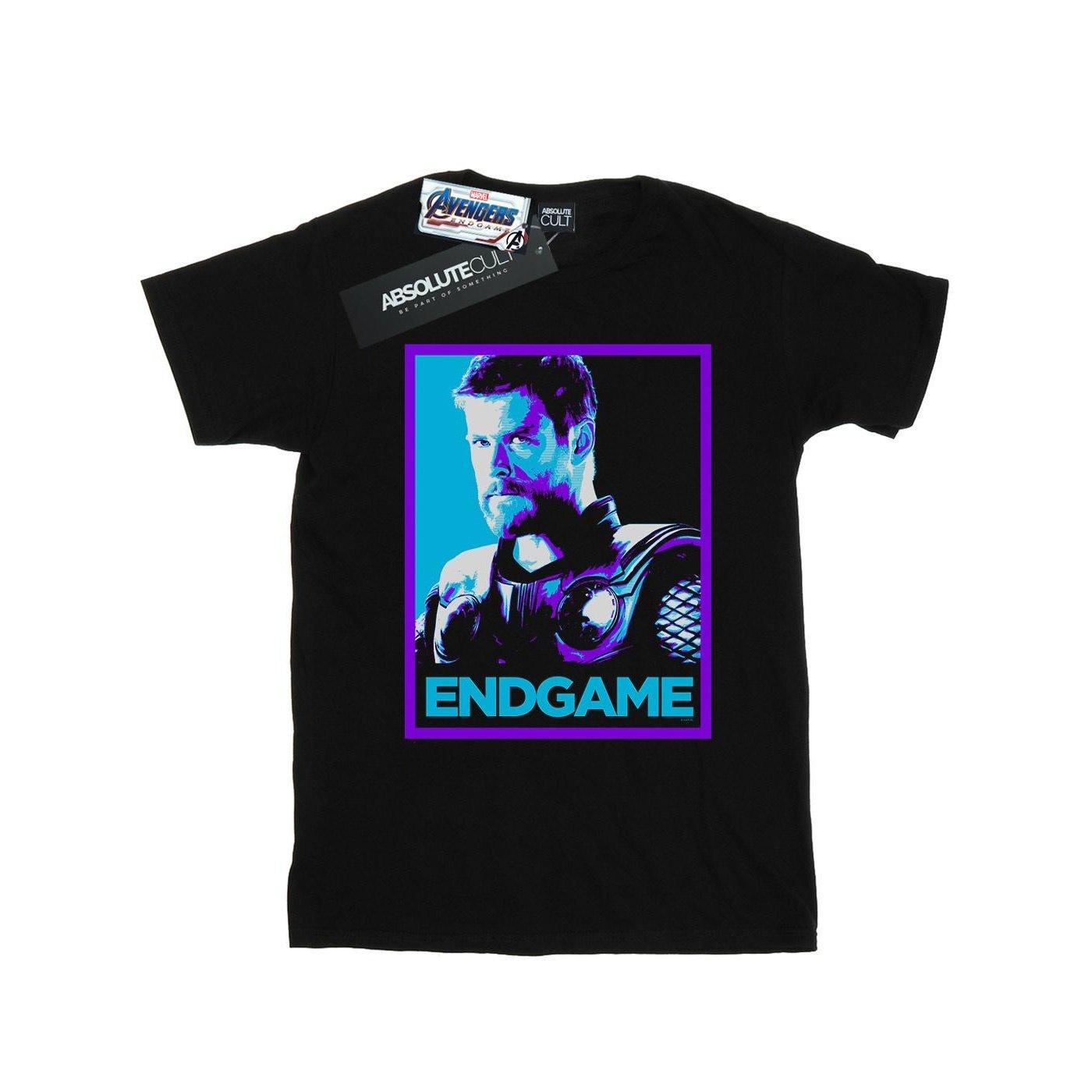 Image of Avengers Endgame Thor Poster Tshirt Mädchen Schwarz 140/146