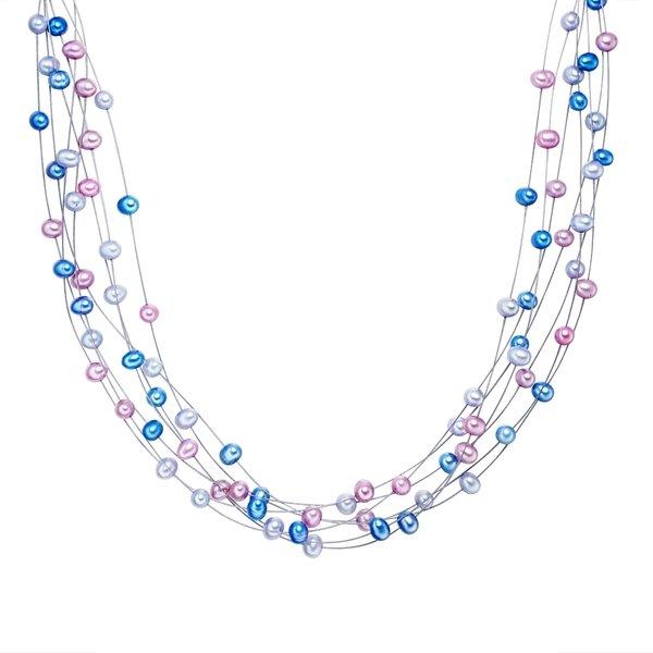 Image of Perlen-kette Damen Multicolor 48cm