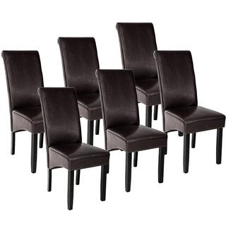 Tectake Lot de 6 chaises aspect cuir  