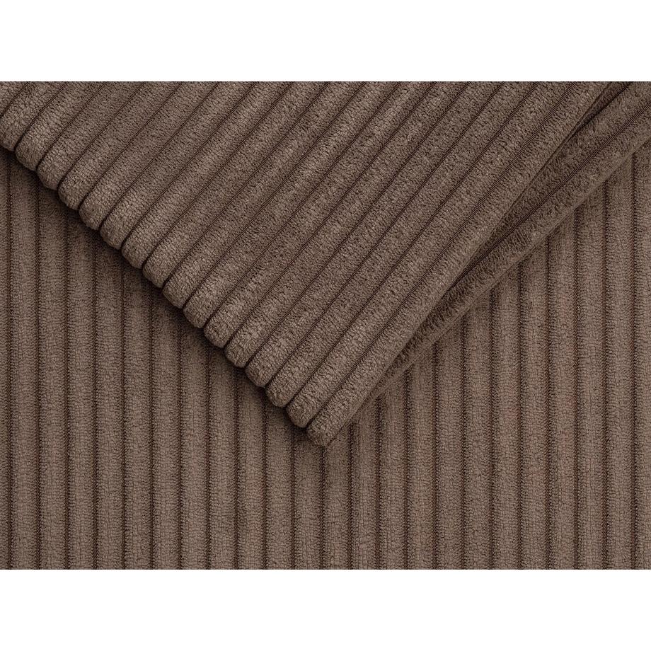 Vente-unique Canapé d'angle convertible express et réversible en velours côtelé marron - Couchage à lattes larges 160 cm - Matelas 22 cm LORETO  