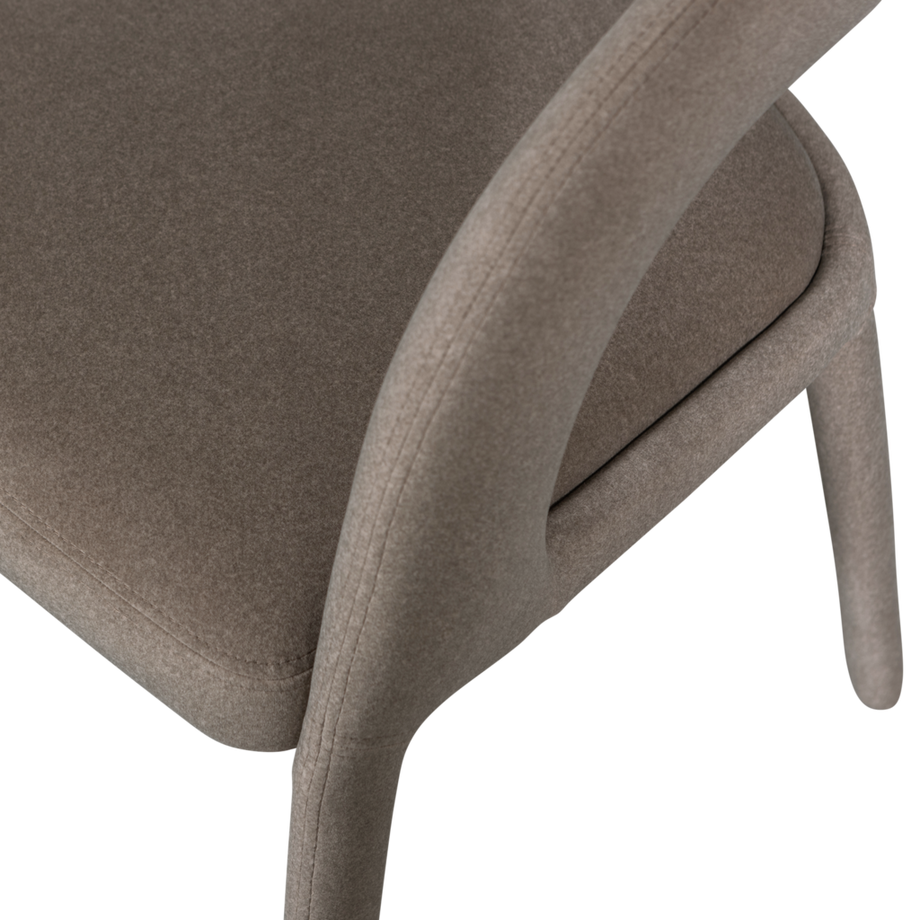 mutoni Sedia da pranzo Arms in feltro marrone  