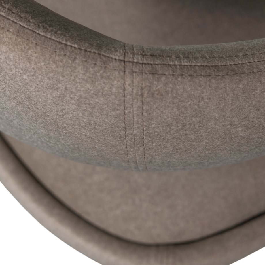 mutoni Sedia da pranzo Arms in feltro marrone  