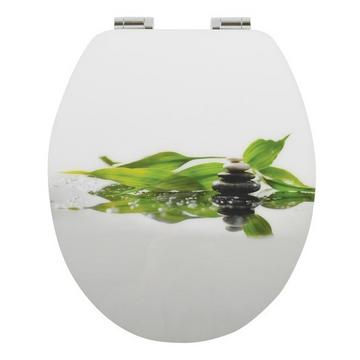 Abattant WC MDF SPA Blanc & Vert - Charnières Zinc