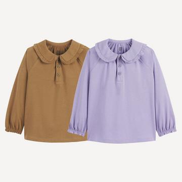 2er-Pack Langarm-Shirts mit Bubikragen