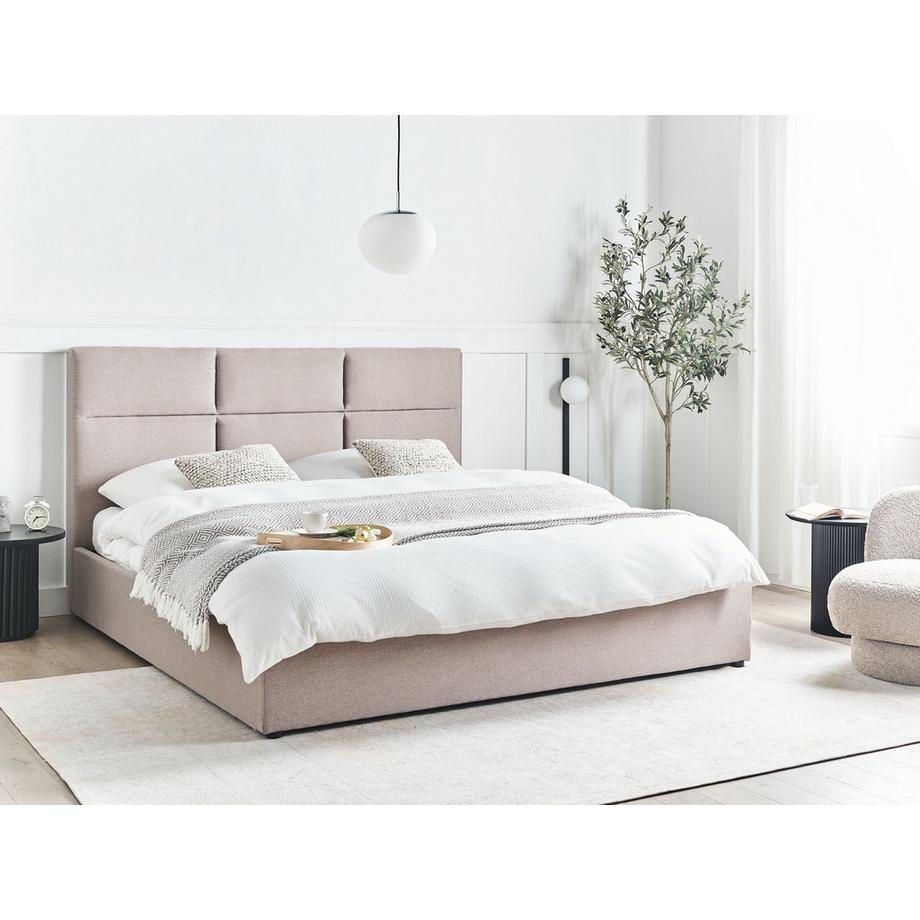 Beliani Letto contenitore en Tessuto  LAGORD  