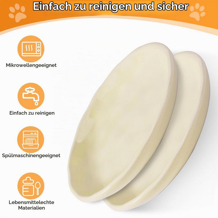 Alopini  Bol Pour Chat Surélevé 2 Pièces, bol de Nourriture pour Chat avec Support en Métal 