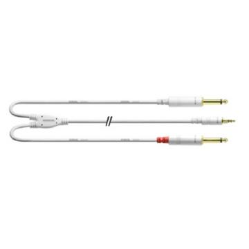 Cordial 3.5mm/2 x 6.3mm, 1.5 m Audio-Kabel 1,5 m 2 x 6.35mm Weiß