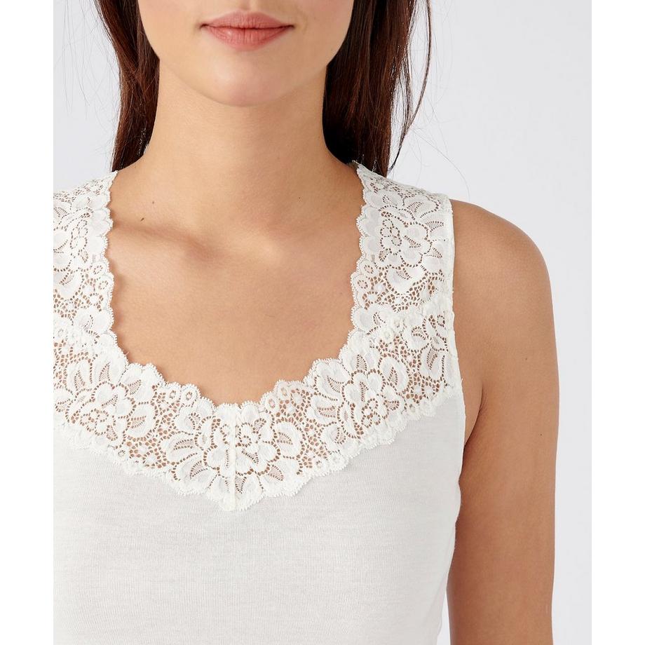Damart Thermolactyl Seidig weiches Spitzen-Tanktop  