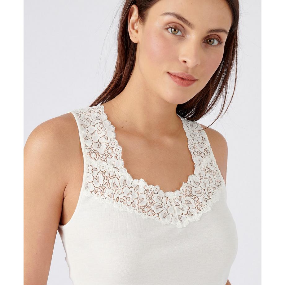 Damart Thermolactyl Seidig weiches Spitzen-Tanktop  