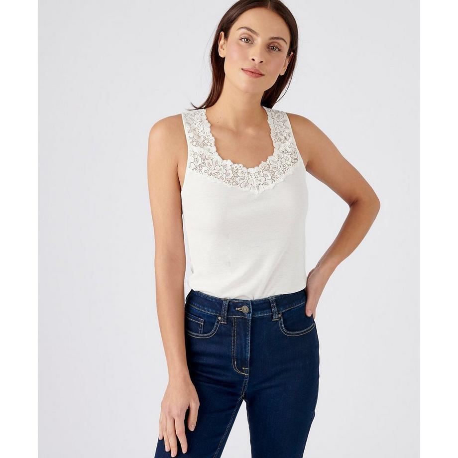 Damart Thermolactyl Seidig weiches Spitzen-Tanktop  