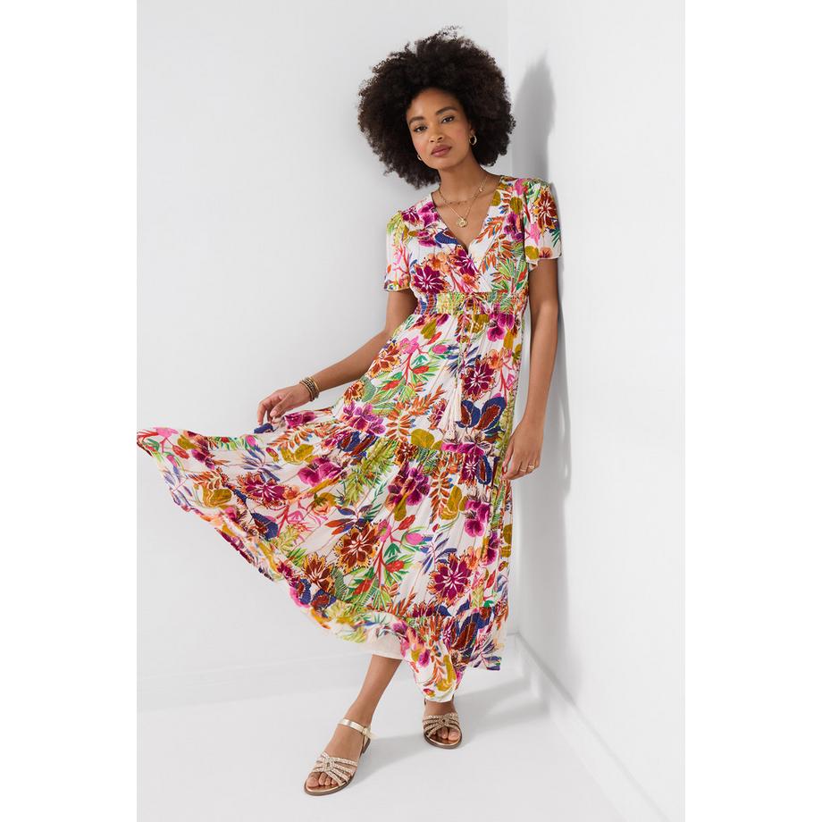 Joe Browns Abito Maxi con Scollatura Avvolgente e Dettaglio a Frange  